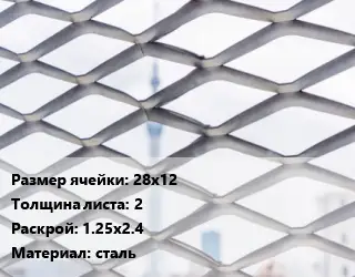 Сетка ЦПВС 28х12 s=2 Раскрой: 1.25х2.4 сталь